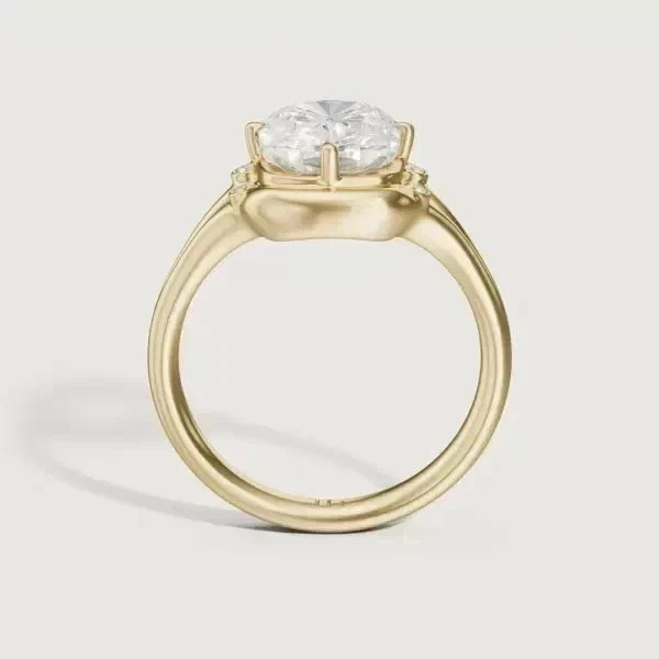 4.00 Ct Cushion Cut Diamond Wedding Ring 14K Yellow Gold