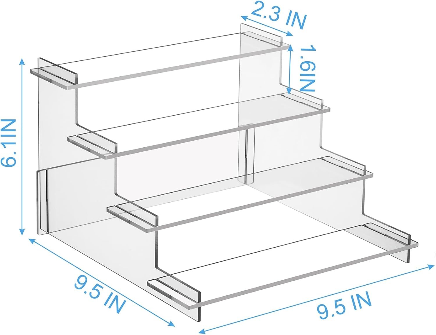 4 Tier Acrylic Display Risers, Clear Perfume Organizer Stand, Large Cupcake Stan