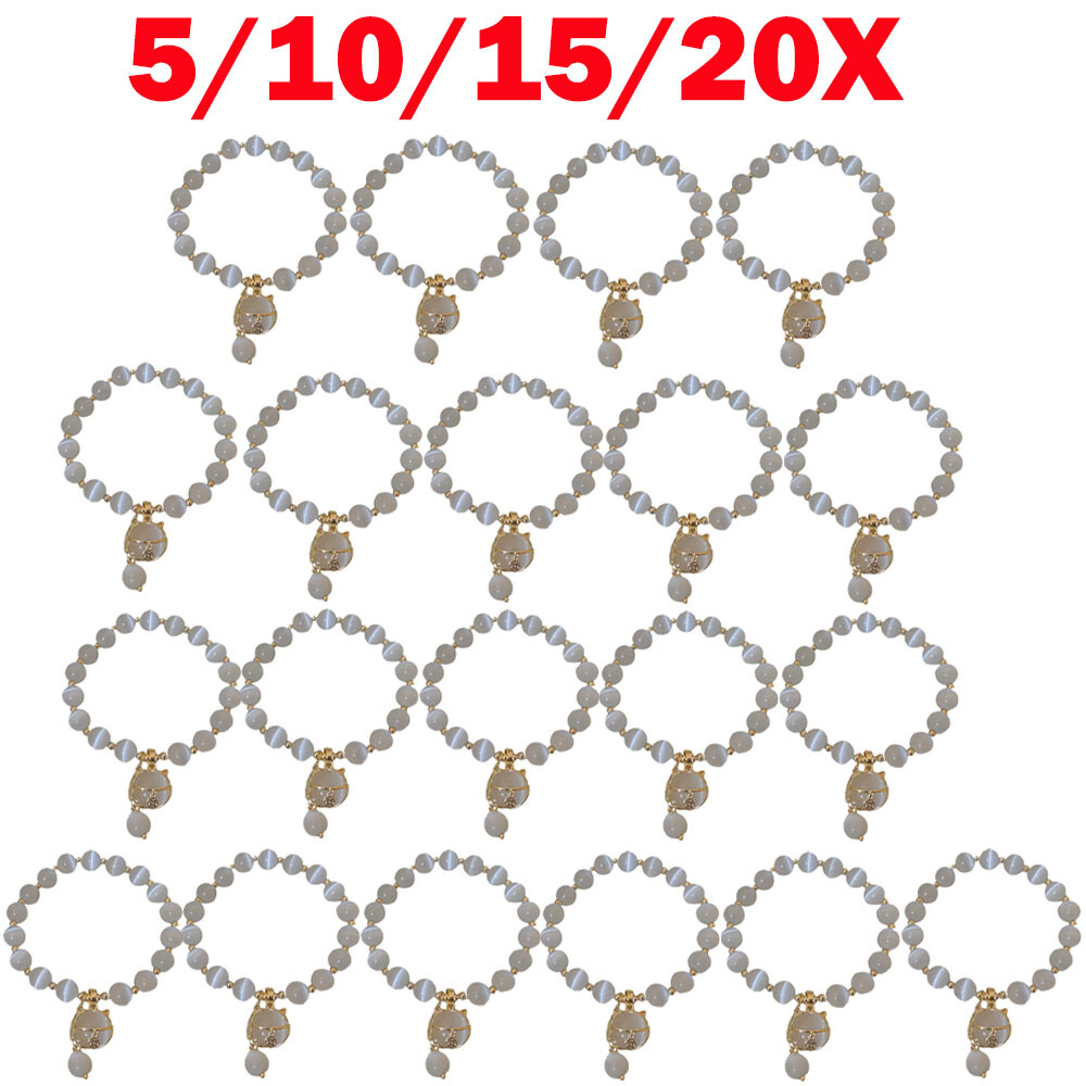 5/10/15/20Pcs Lucky Moonstone Beads Cat Bracelet Women Jewelry Gift US