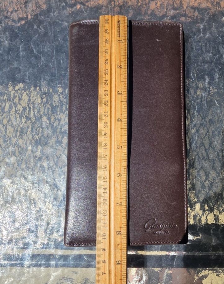 Rare Vtg GENUINE GLASHUTTE Brown Wallet Leather Free S&H in USA