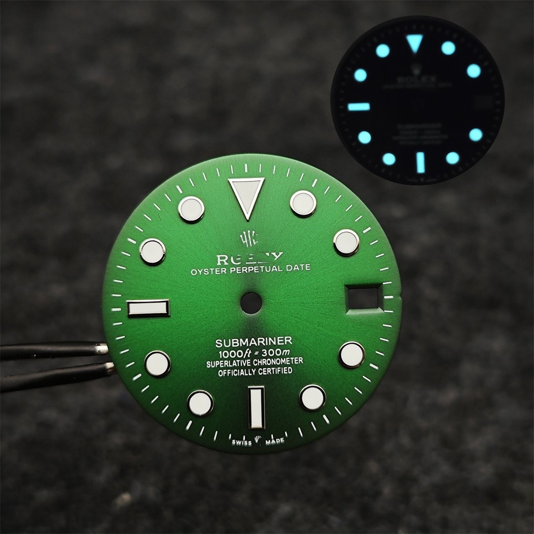 28.5mm SUB Watch Dial Ice Blue Luminous for NH35 NH36 Movement Watch Parts