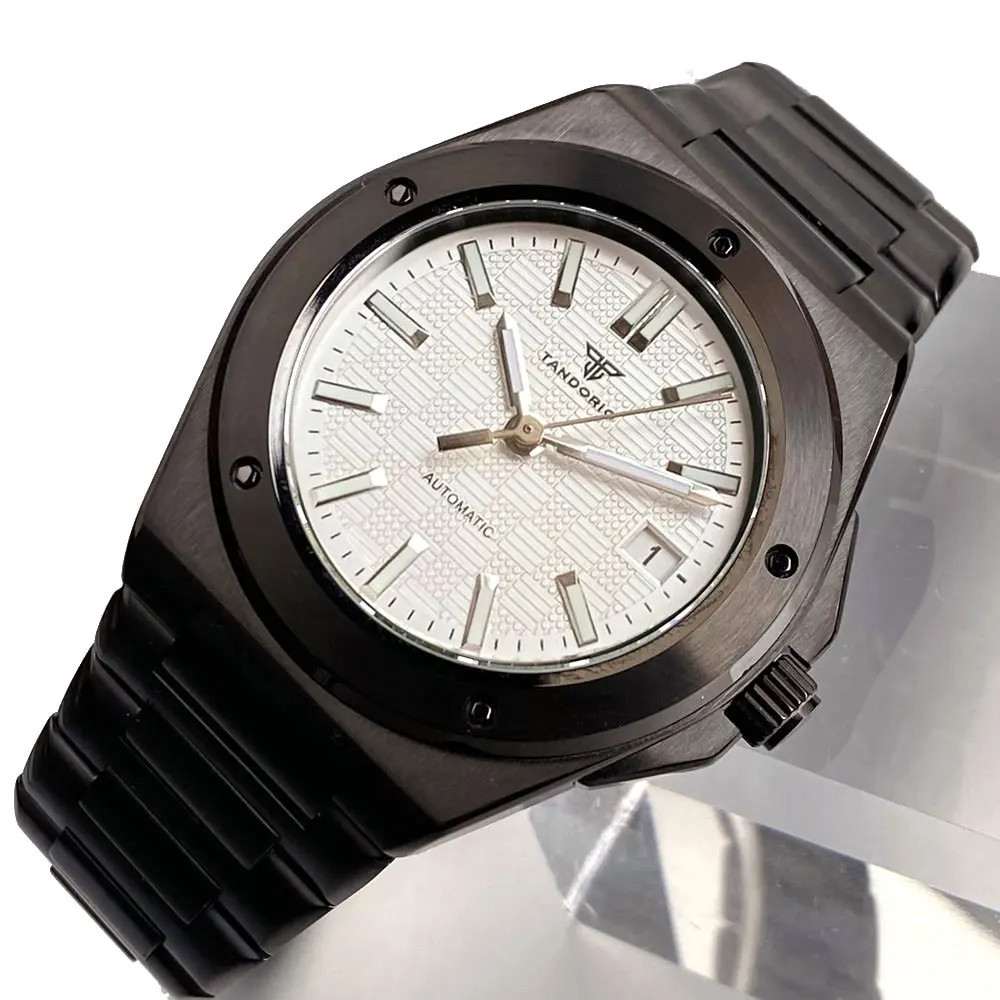 Tandorio Engineer Style Men’s Mechanical Watch For Japan NH35 Black PVD Case
