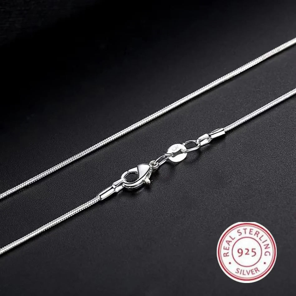 925 Sterling Silver Snake Chain Necklace with Lobster Clasp for DIY Jewelry