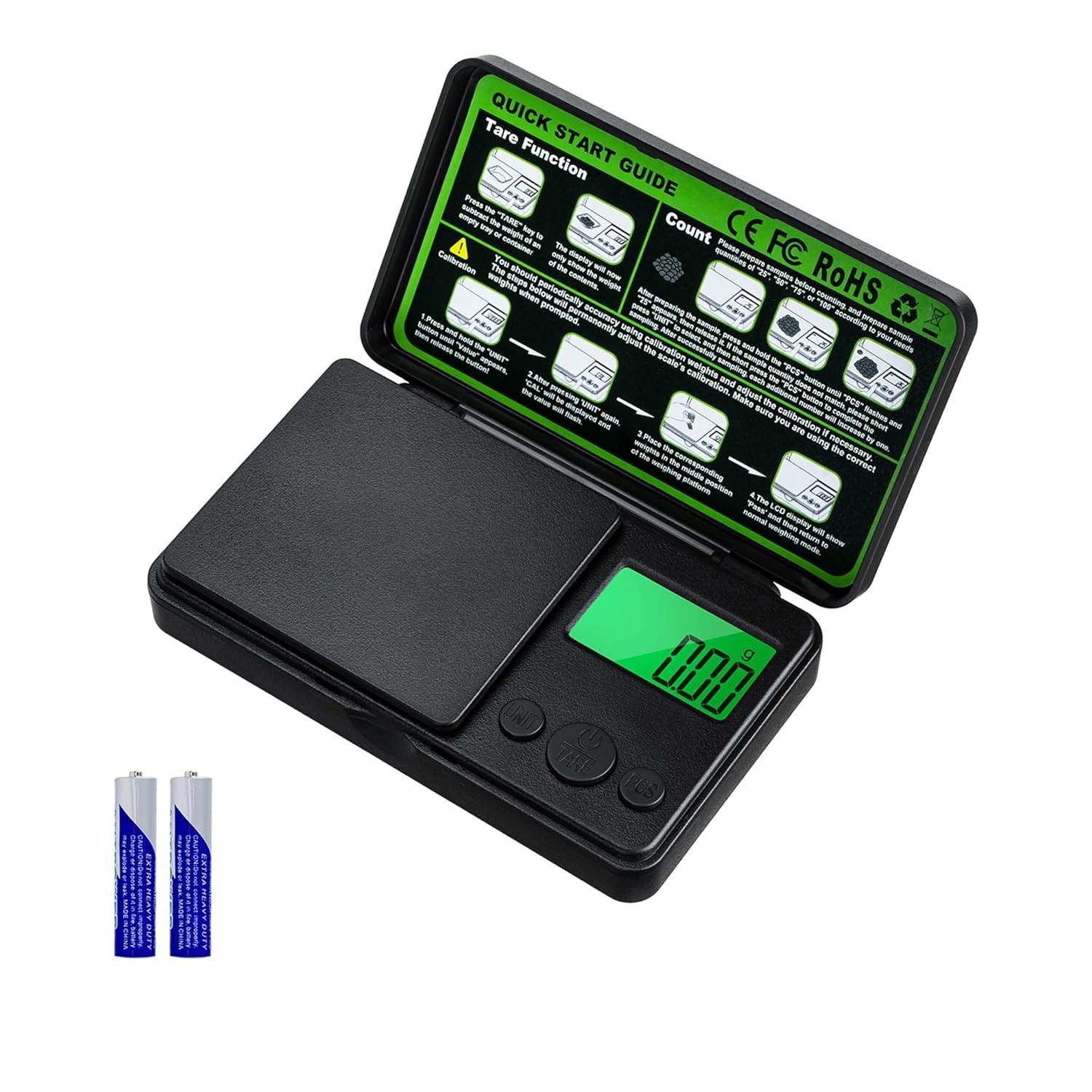 0.01g/500g Digital Milligram Scale, Pocket Micro Scale with Tare Weight Funct…