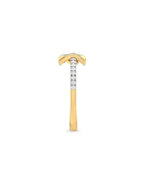 Silver Women initial Letter K Toe Ring 0.15Ct Simulated Diamond 14K Gold Plated
