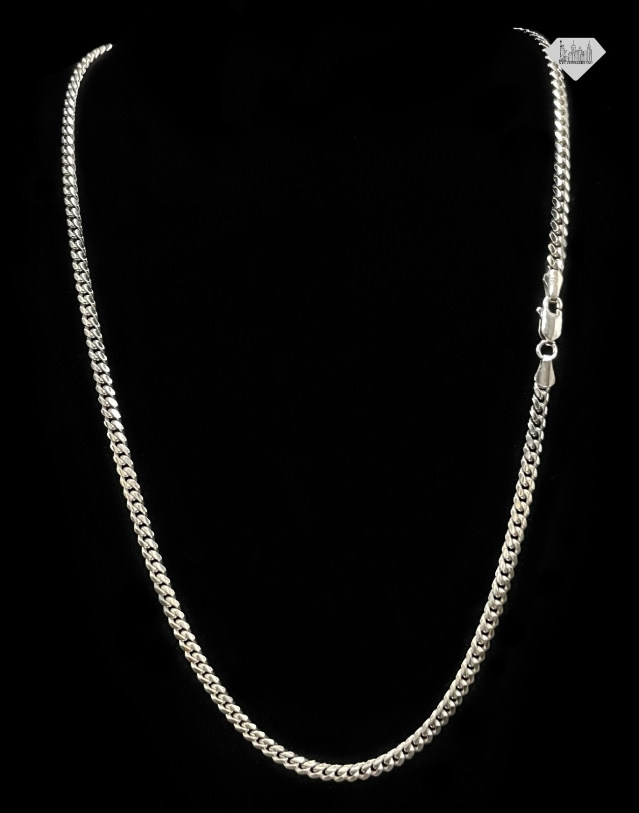 Italian Sterling Silver Cuban Link Chain Necklace Thick 4MM Chain 925 Italy
