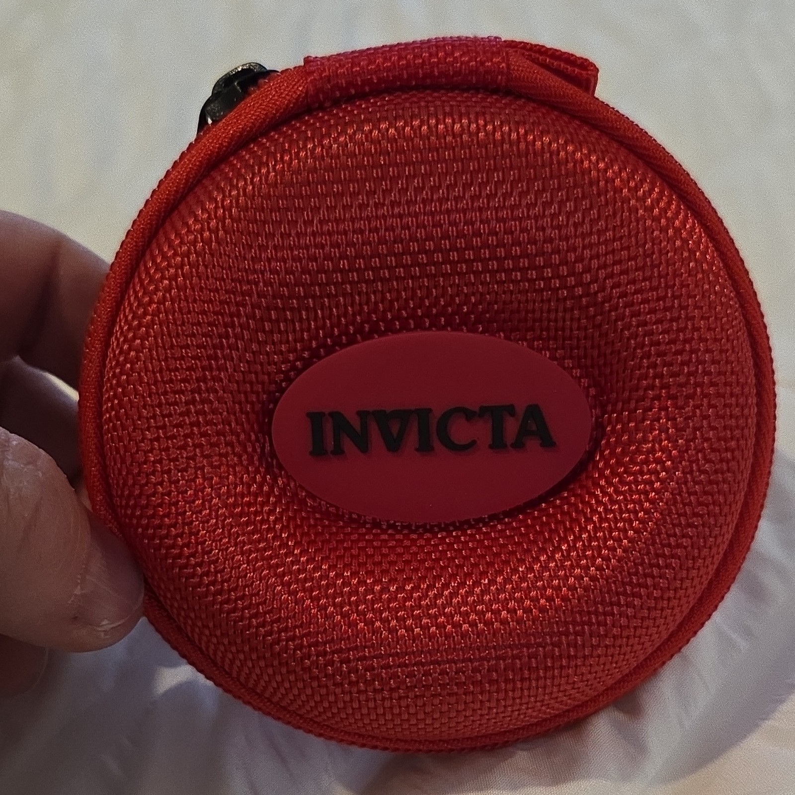 Invicta Red Black Fabric Travel Pouch for 1-3 Watches