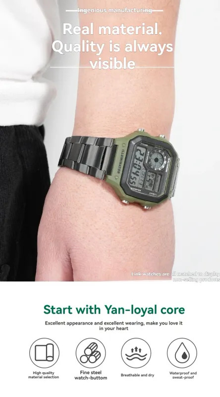 Suitable for Casio Ae-1200/Ae-1300/Ae-1500 Small Square Watches with Metal