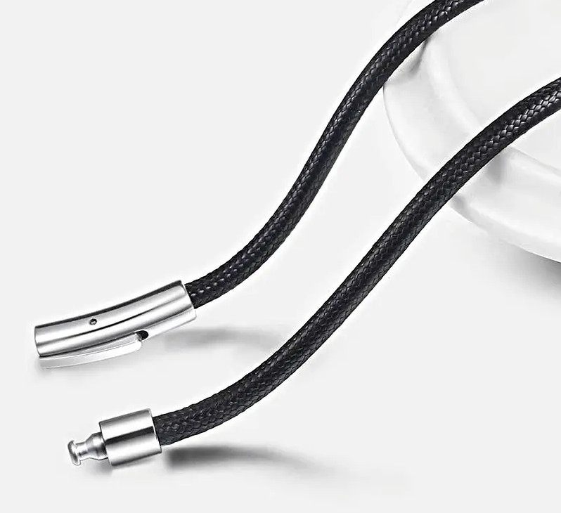 3mm Black Rope Cord Leather Chain Necklace Stainless Steel Clasp 16-30 inch