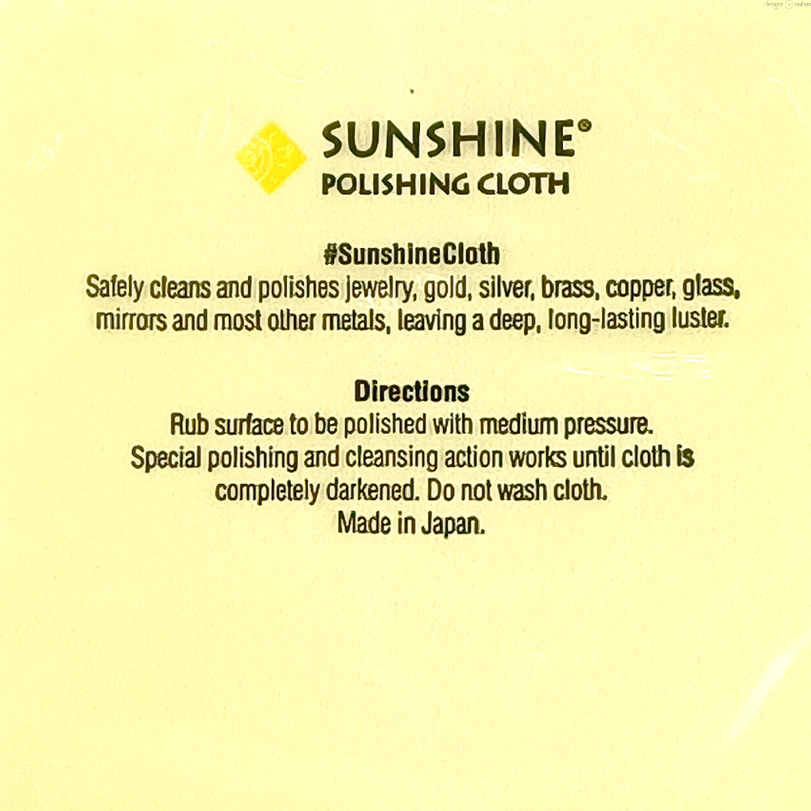 Sunshine Yellow Jewelry Polishing Cleaning Cloth | Gold Silver ++ | Large 3 Pack