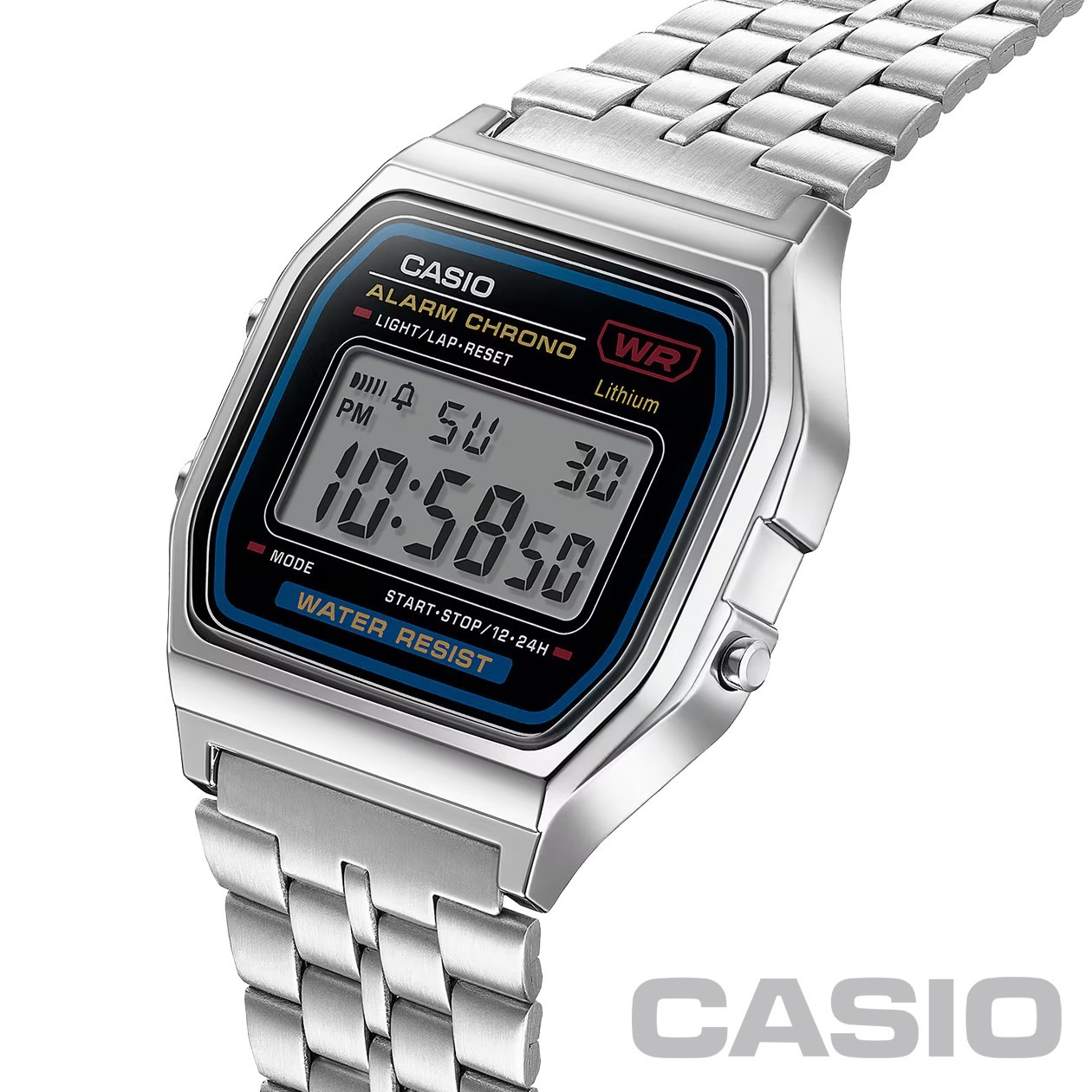 CASIO MADE IN JAPAN A159WA-N1DF Digital Watch Stainless Steel Band