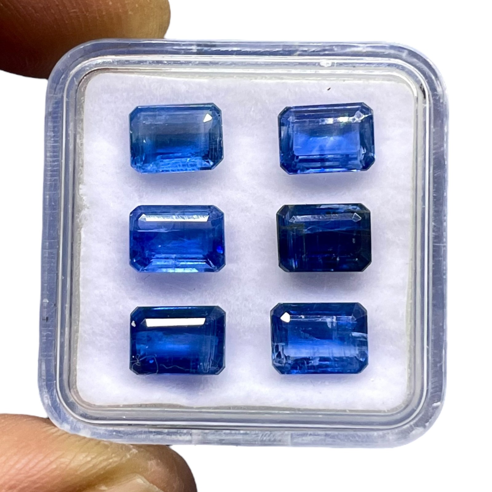 6 Pcs Natural Kyanite Blue 7x5mm Octagon Cut Untreated Loose Gemstone Lot 7 Cts