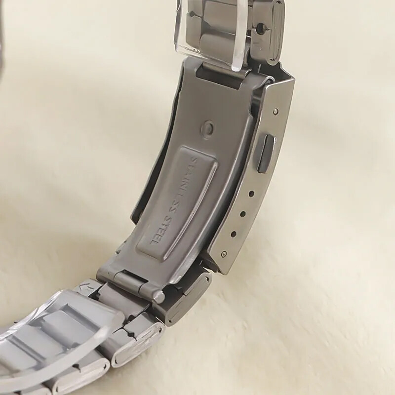 Metal Watch Strap + Modified Stainless Steel Case Cover For Casio AE1200 AE1300