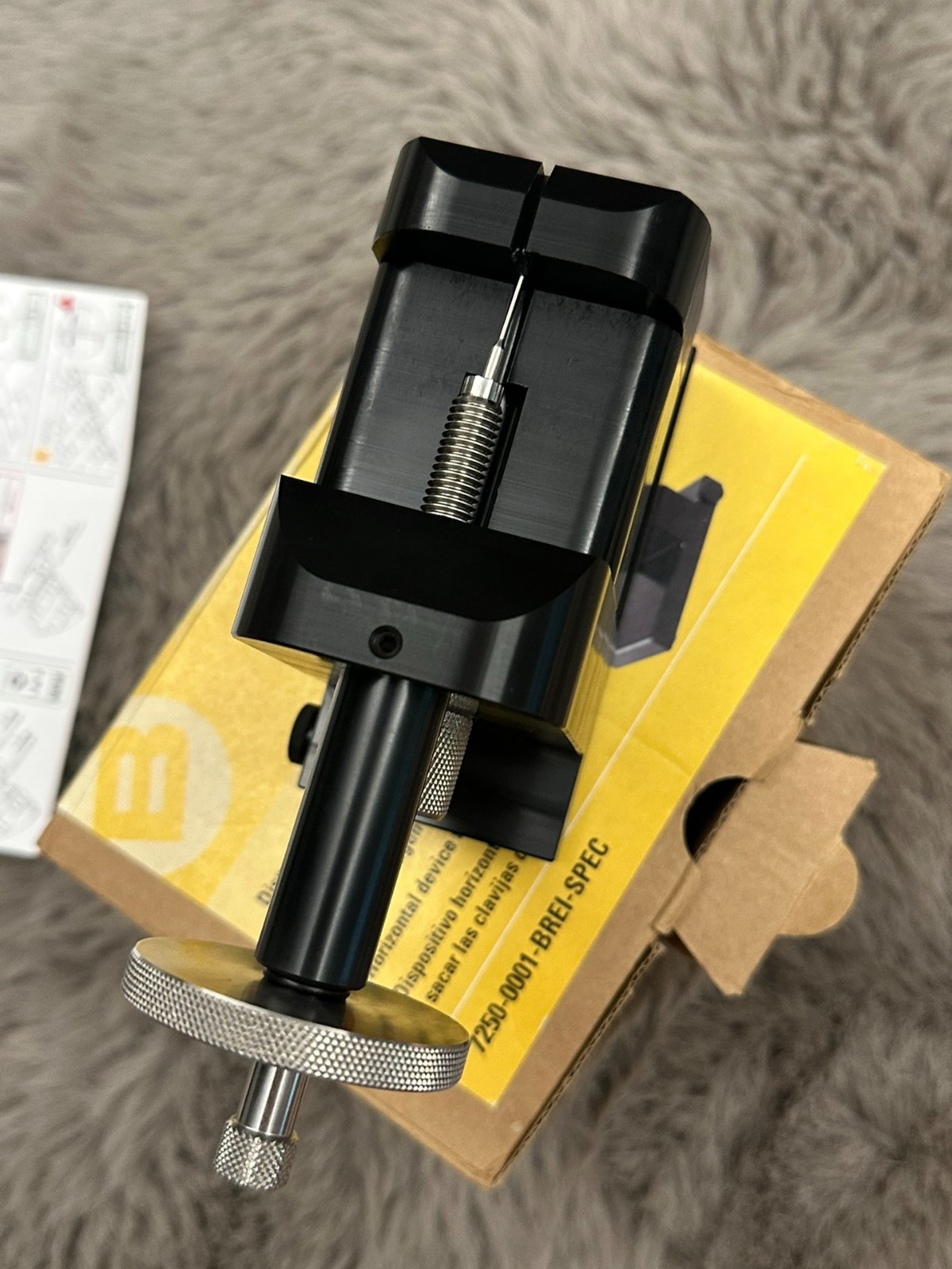 Bergeon 7250 Horizontal Device For Driving In And Out Bracelet Pins Swiss Made