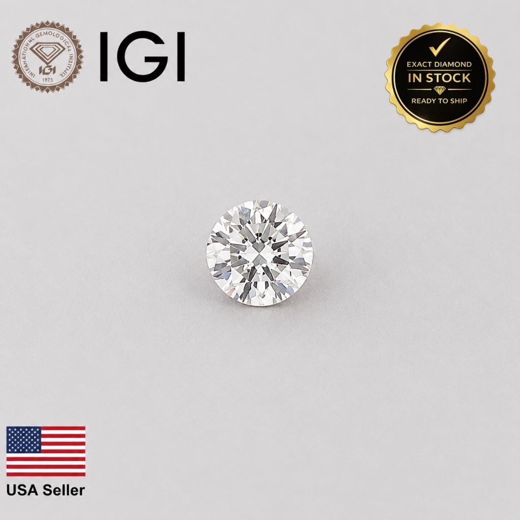0.53 CT Round E VVS1 Ideal IGI Certified Loose Diamond Lab Grown CVD