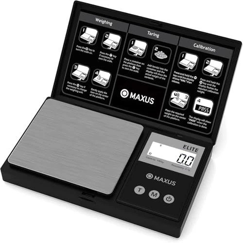High Precision Pocket Digital Scale – 500g x 0.01g with Clear Tray & LCD Display