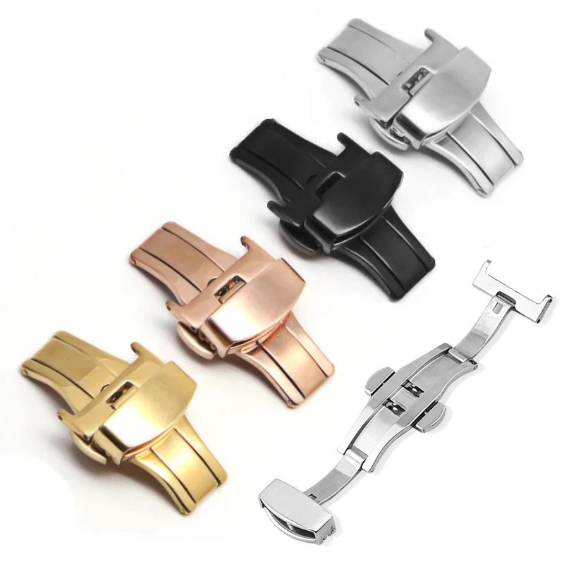 Stainless Steel Watch Band Clasp – Butterfly Deployment Buckle 16-22mm Strap