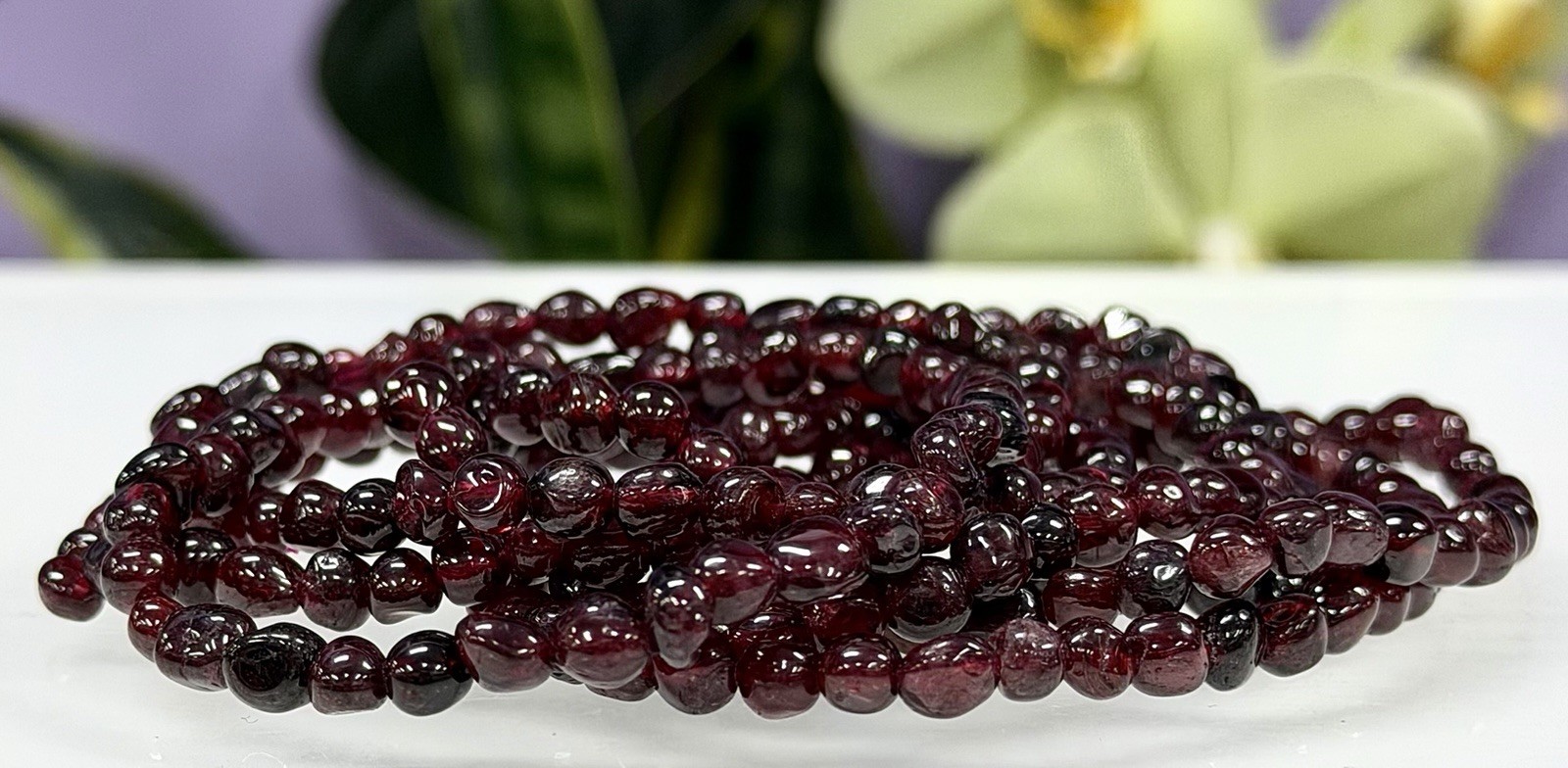 Wholesale Lot 6 Pcs 5mm Garnet Tumble Stretch Bracelet Natural Crystal
