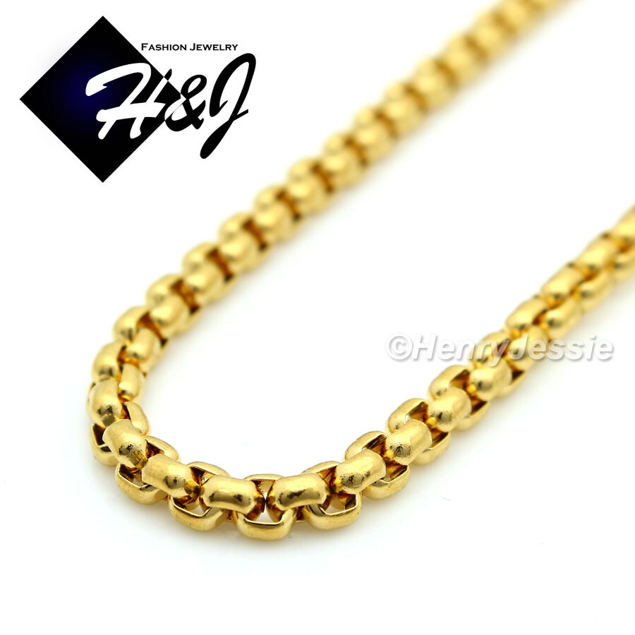 16″18″20″24″30″MEN WOMEN Stainless Steel 1.5mm Gold Plated Box Chain Necklace
