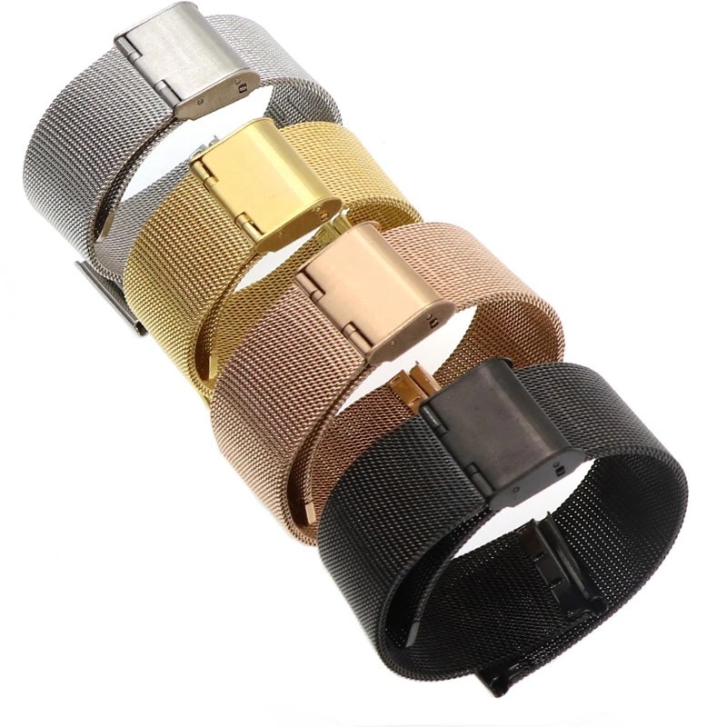 22mm Brush Metal Watch Band Solid Stainless Steel Bracelet Straps