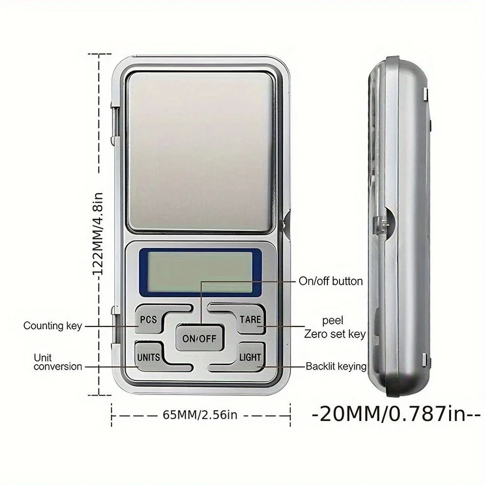 Portable 500g x 0.01g Mini Digital Scale Jewelry Pocket Balance Weight Gram LCD