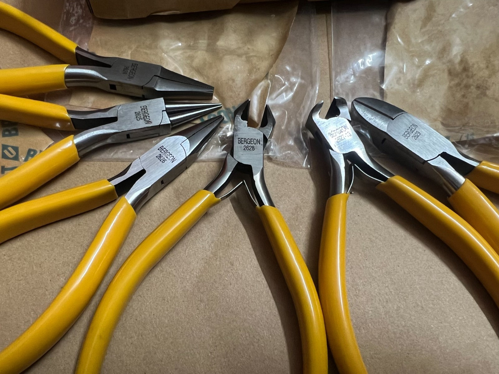 Bergeon 6283 Assortment of 6 Precision Pliers Stand Set For Watch Repair Swiss