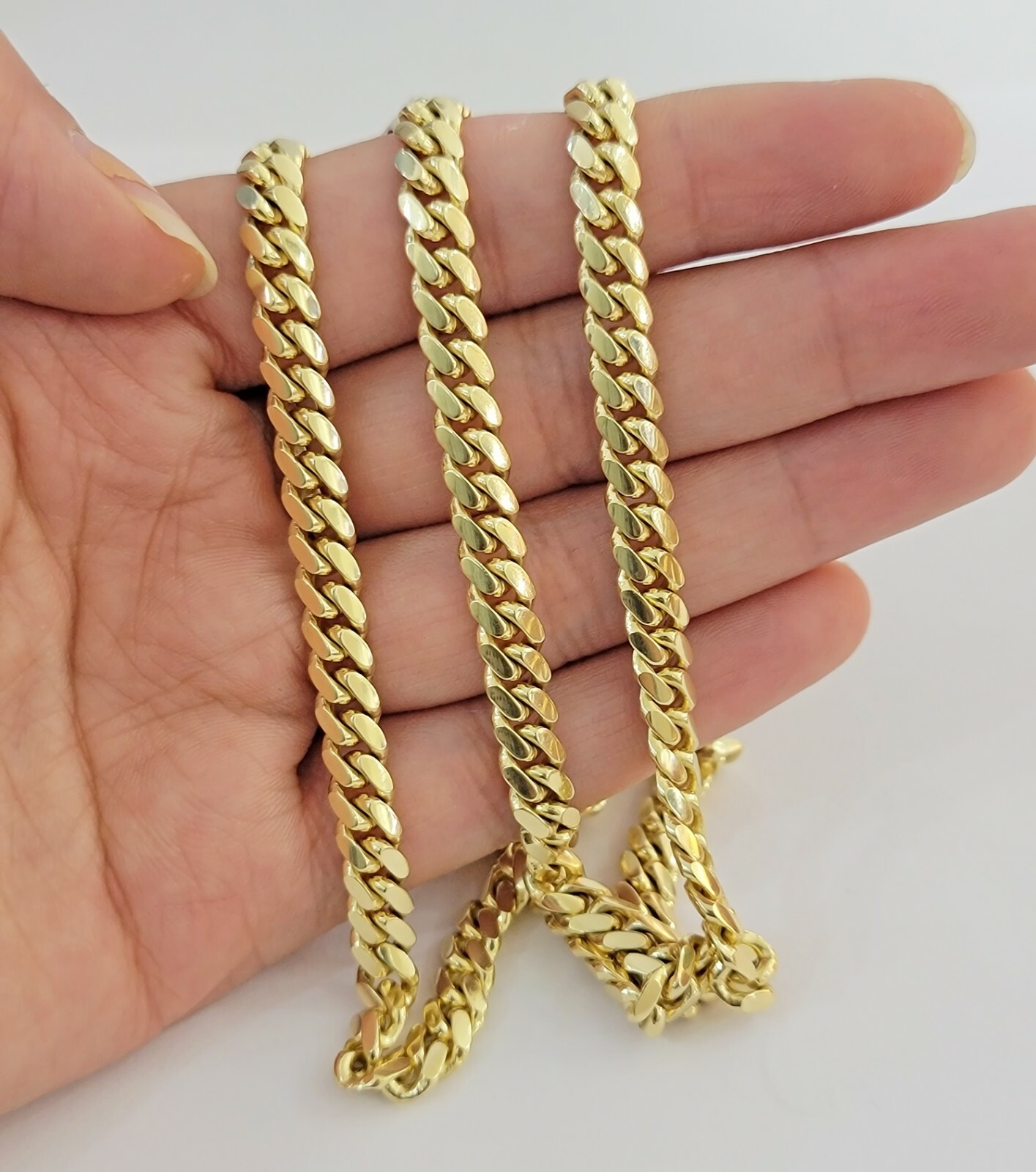 Solid 10k Gold Miami Cuban Link Chain Necklace 6mm 20″/22″ Men 10kt Yellow Gold