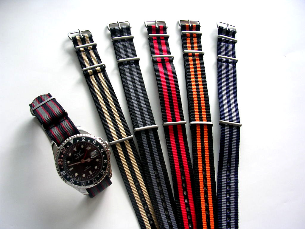 NATO G10 watch strap band 18mm Black Premium nylon Military RAF Bonded IW SUISSE