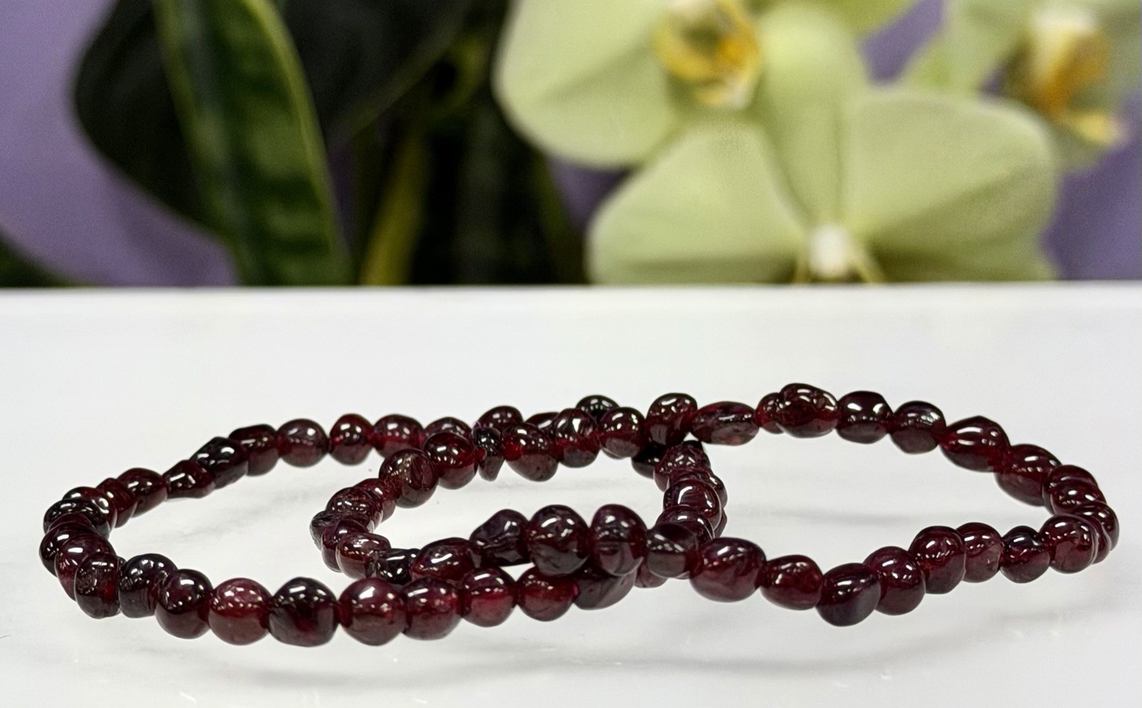 Wholesale Lot 6 Pcs 5mm Garnet Tumble Stretch Bracelet Natural Crystal
