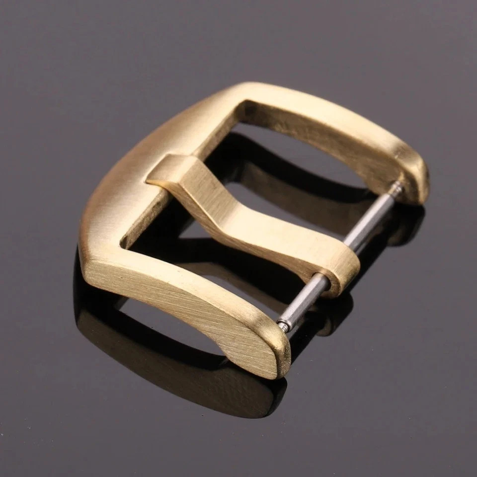 Metal Watch Band Pin Buckle Durable Bronze Solid Copper Strap Clasp 18-24mm