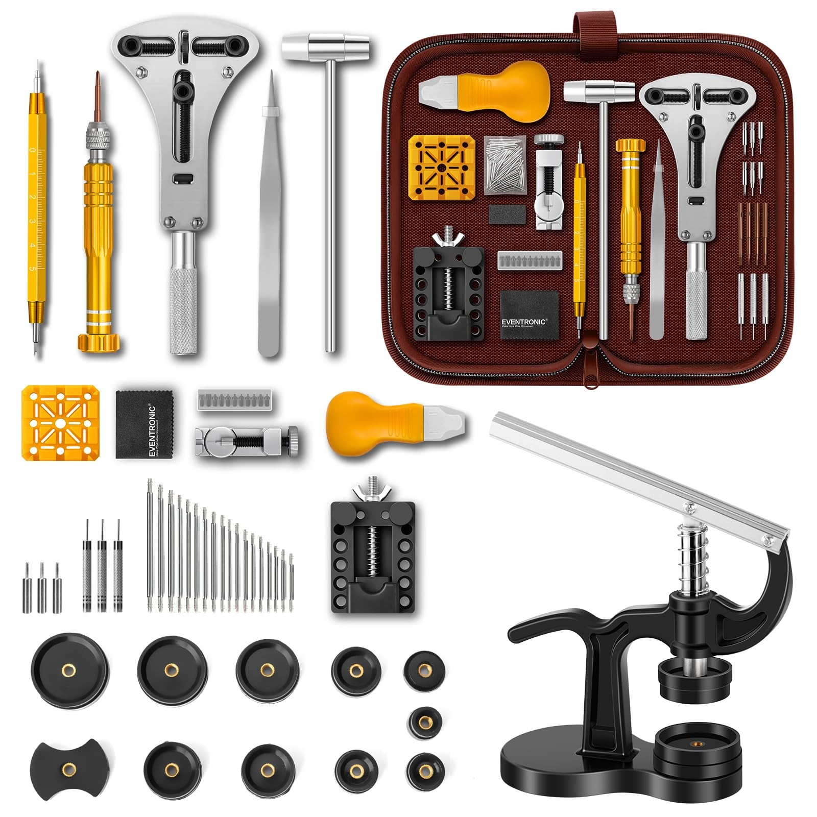 【Combination Version】Eventronic Watch Repair Tool Kit + Press Tool…