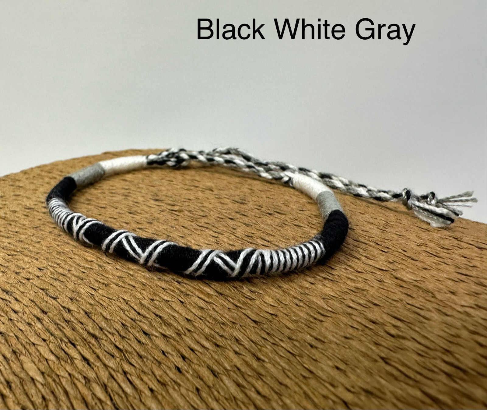 Handmade Adjustable Braided Bracelet – Black White & Multicolor Unisex Gift