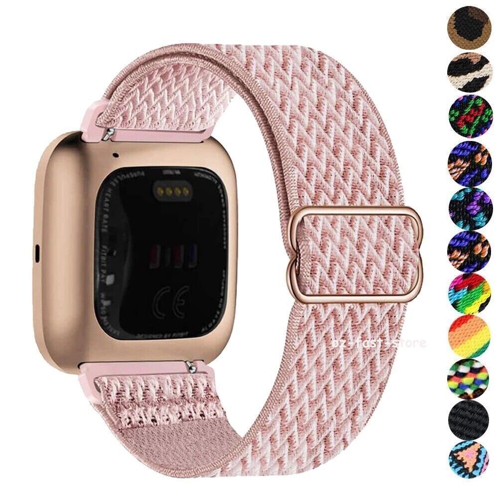 Nylon Strap Fabric Elastic Band Stretchable Watchband For Fitbit Versa 4/3 Sence