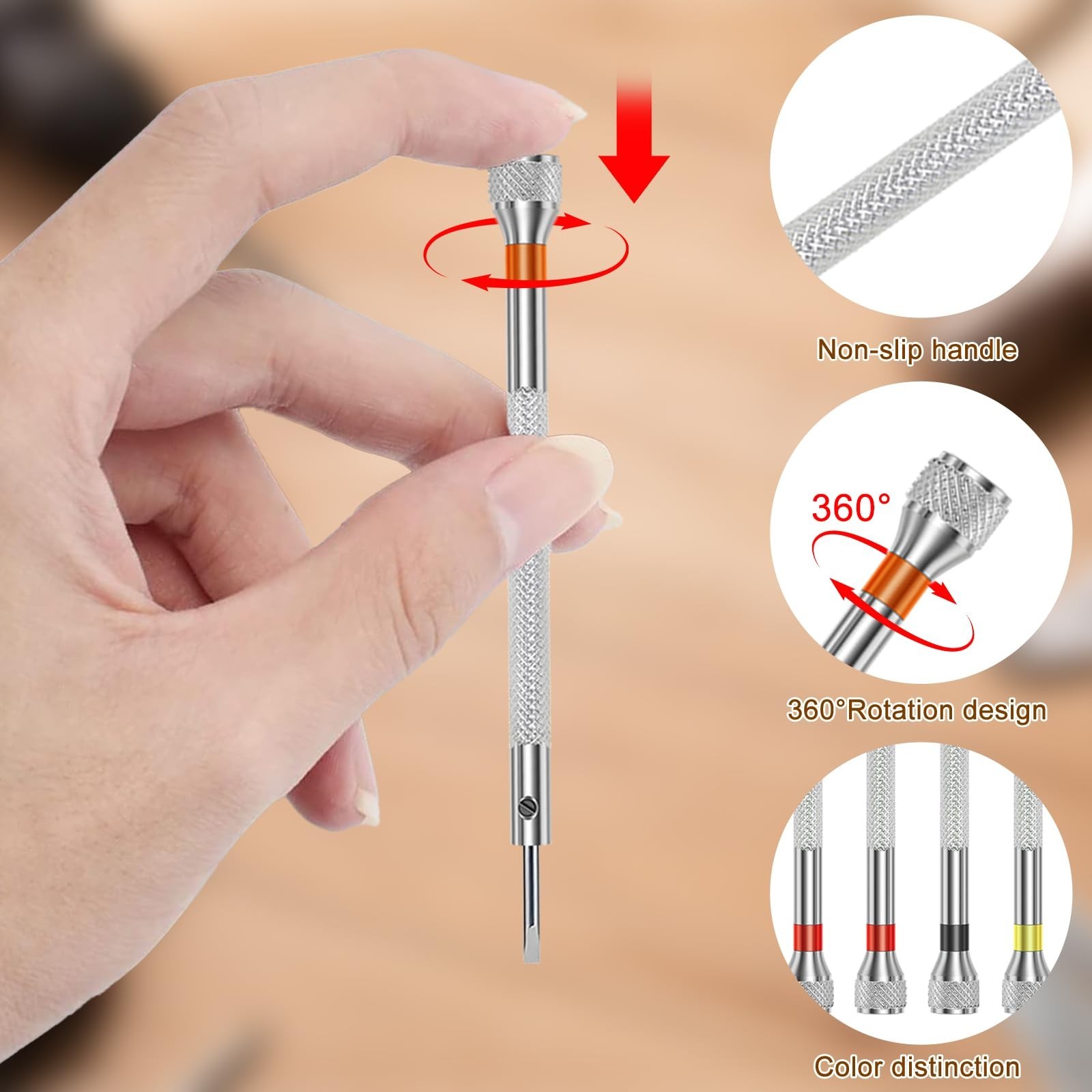 26 Pcs Precision Screwdriver Set for Watch Repair, Eyeglasses & Jewelry – 0.6-2.