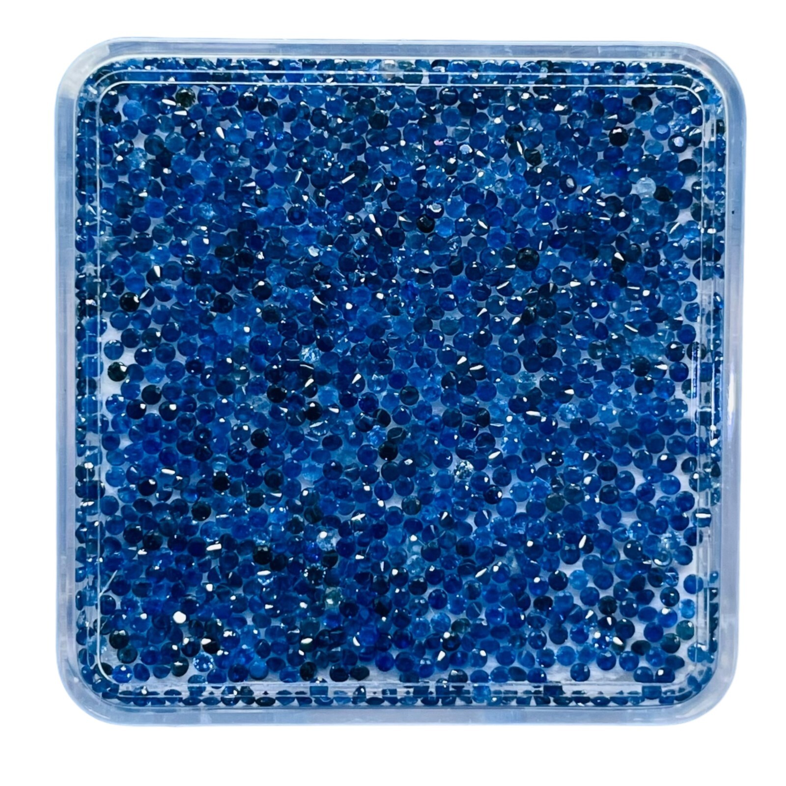 100 Pcs Natural Sri Lankan Blue Sapphire 1.1mm Round Diamond Cut Loose Gemstones