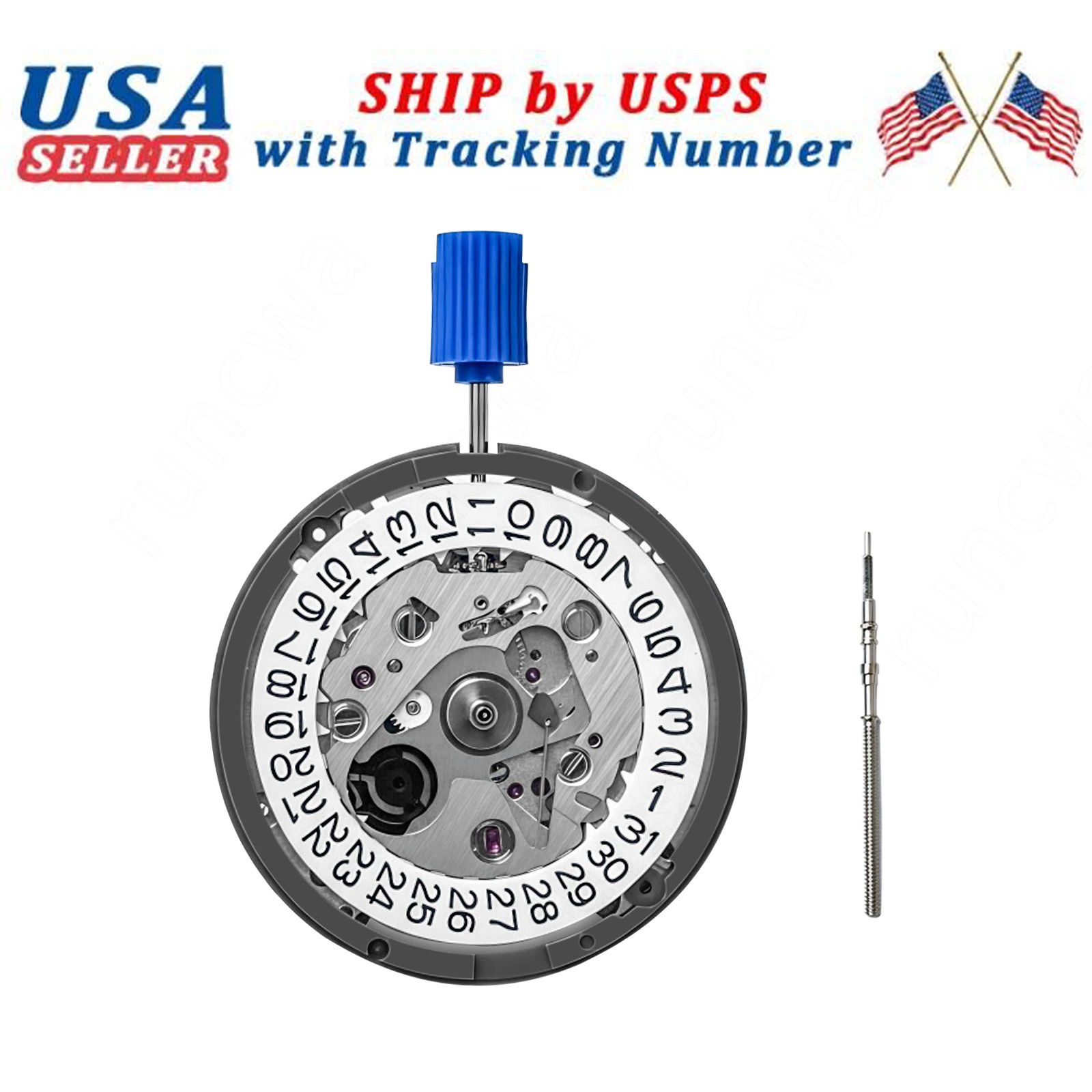 GENUINE For SEIKO SII NH36 NH36A Automatic watch Movement Day at 3 White Date