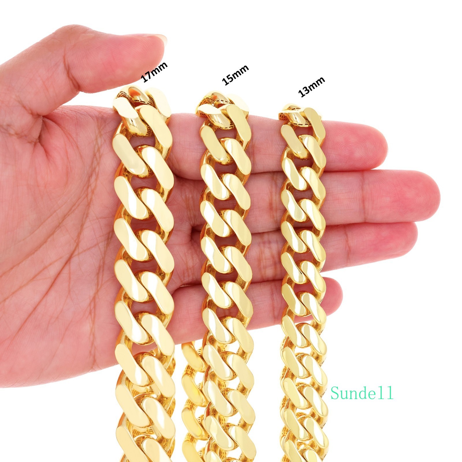14k Yellow Gold Miami Cuban Royal Monaco Chain 5mm-17mm Necklace Bracelet 7″-30″