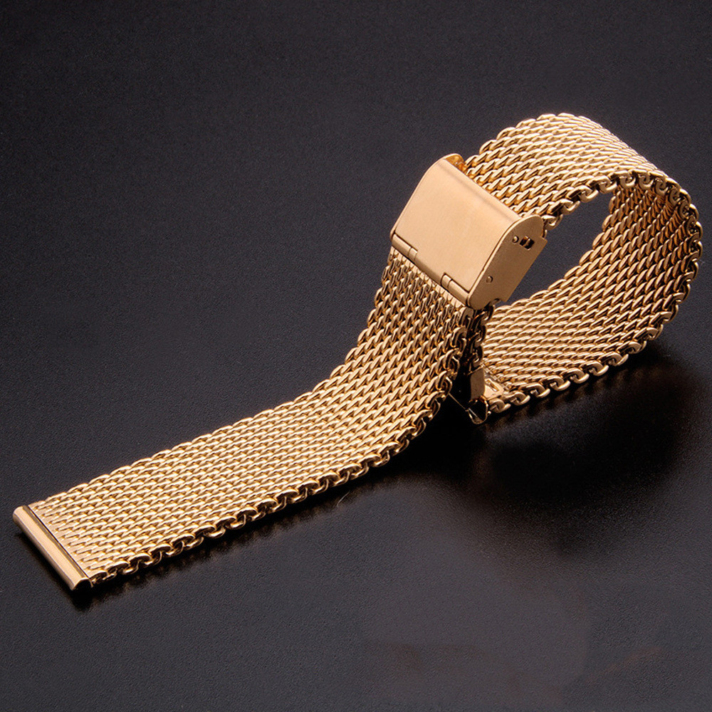 Premium Thicked Milanese Mesh Stainless Steel Watch Band Strap Metal 18 20 22 24