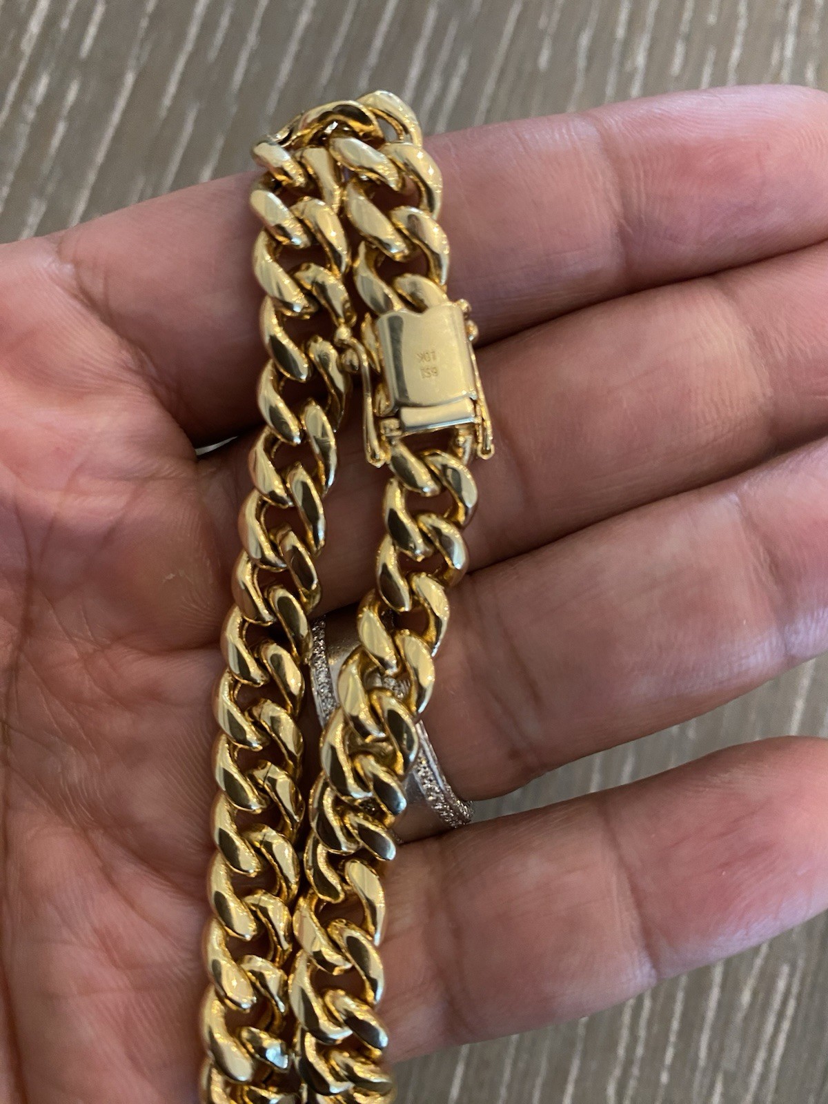 Miami Cuban Link Chain 22 Inch Necklace REAL 10k Yellow Gold 8mm Mens Women 10KT