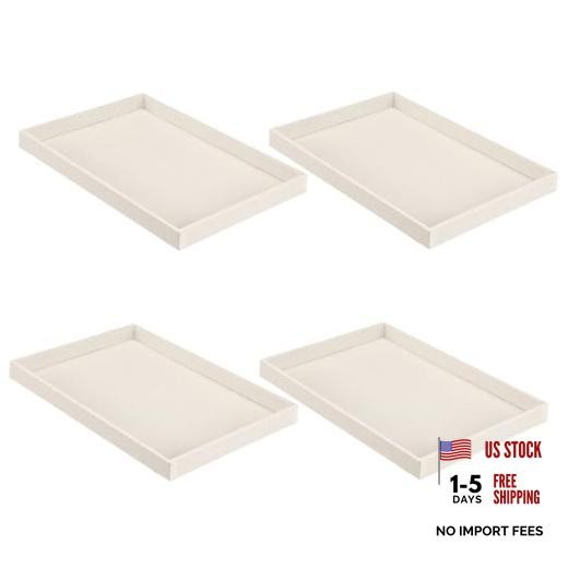Stackable Jewelry Tray Jewelry Organizer Tray Showcase Display Empty 4 Beige
