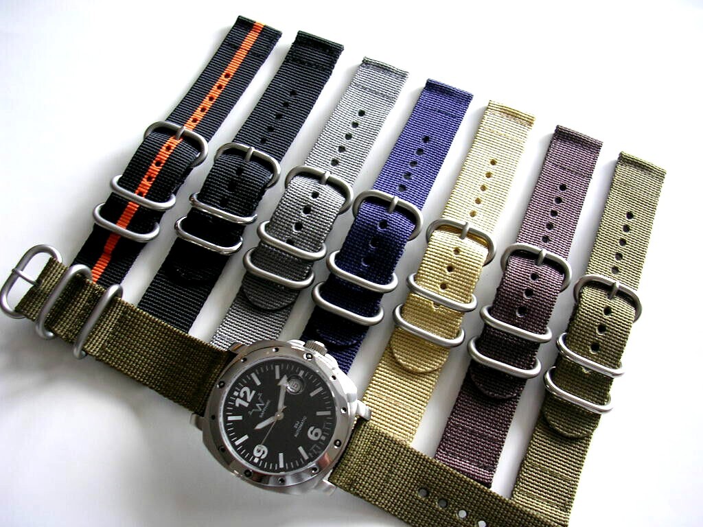 NATO G10 2pc UTC Ballistic nylon RAF strap Military watchband stitched IW SUISSE