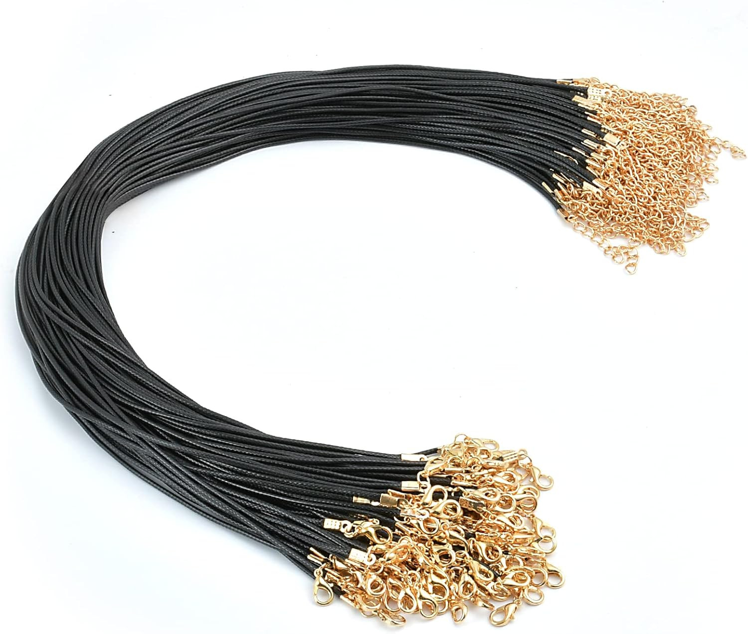 200 Cs Waxed Leather Necklace Córdoba with Clasps, Braided Rope Jewelry with Lob