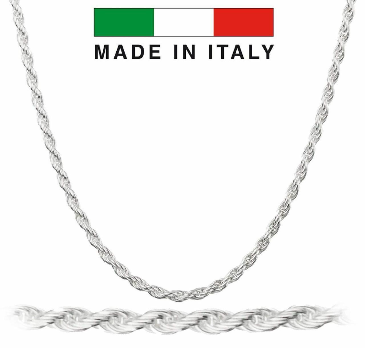 Men’s Solid 925 Sterling Silver Rope Chain 3mm 4mm 5mm 20-30″ ITALY *WHOLESALE*