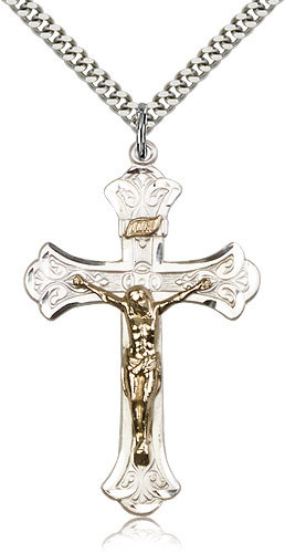Gold Filled Crucifix Pendant For Men On 24 Chain – 30 Day Money Back Guarantee