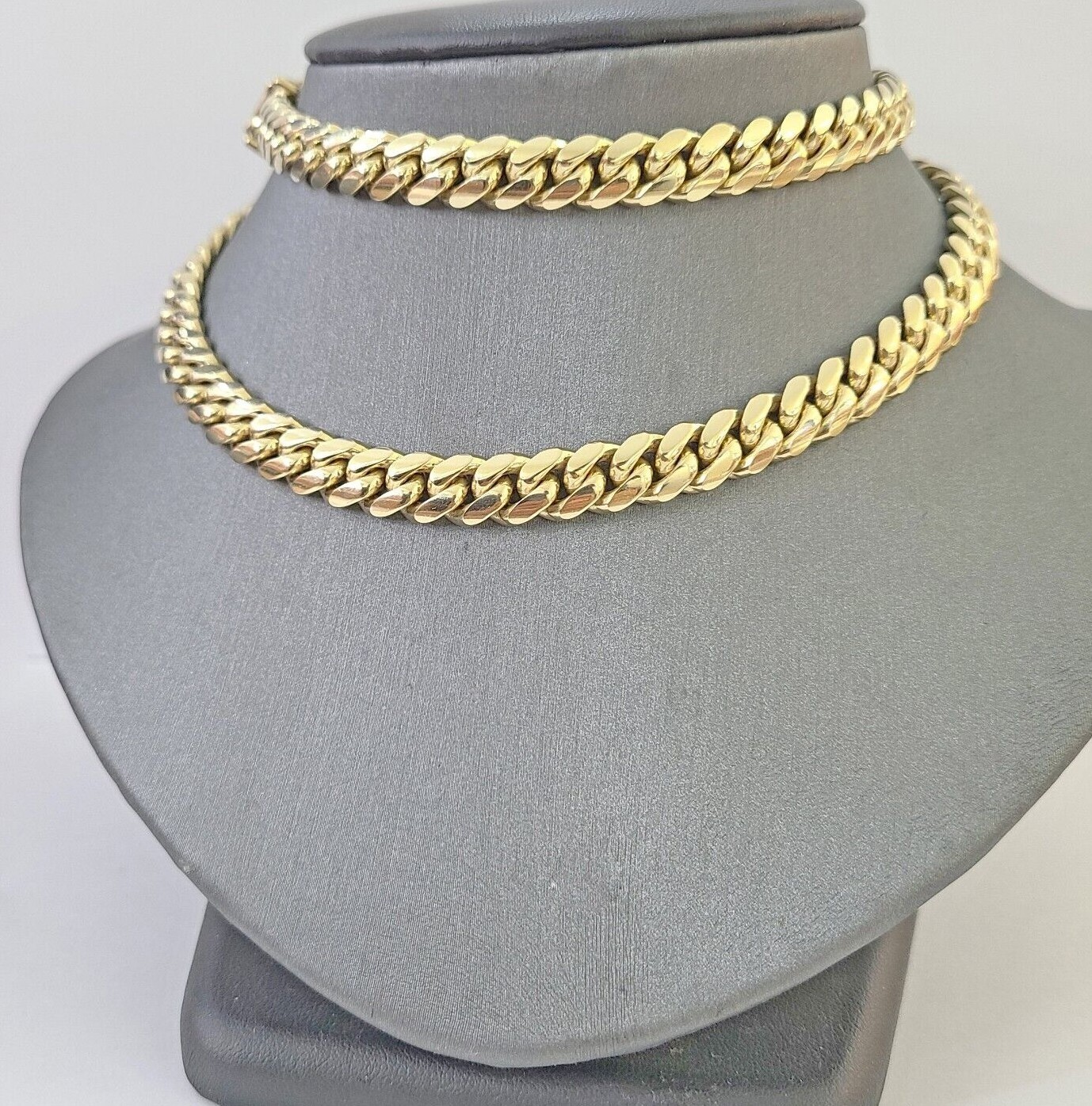 solid 14k Real Yellow Gold Miami Cuban Link Chain 7mm Necklace 20″-26″ Inch