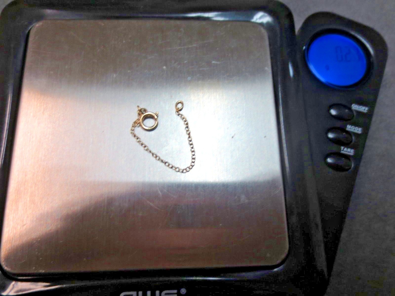 2.25″ 14K Solid Y. Gold Safety Chain Extender 1.2 mm Width w/ 5mm Spring Clasp