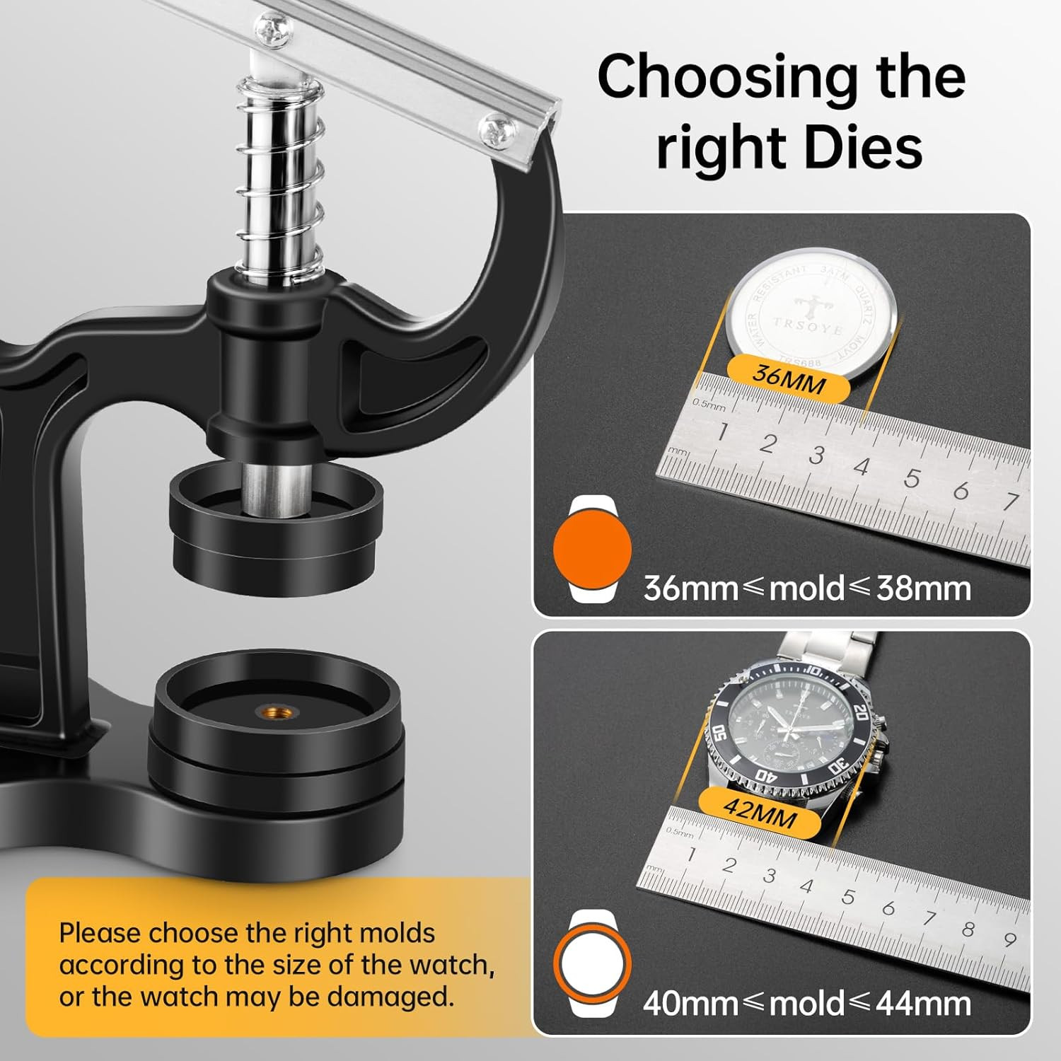 Eventronic 16Pcs Watch Press Tool Set, Back Case Closer for Closing Watch Cover,