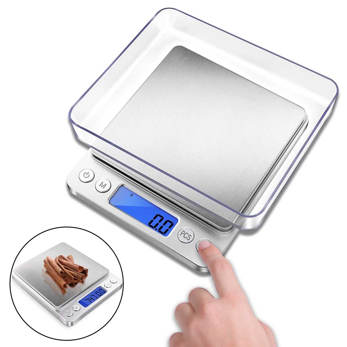 3000g/0.1g Digital Grain Gram Scale Jewelry Gold Silver Coin Pocket Size Herb