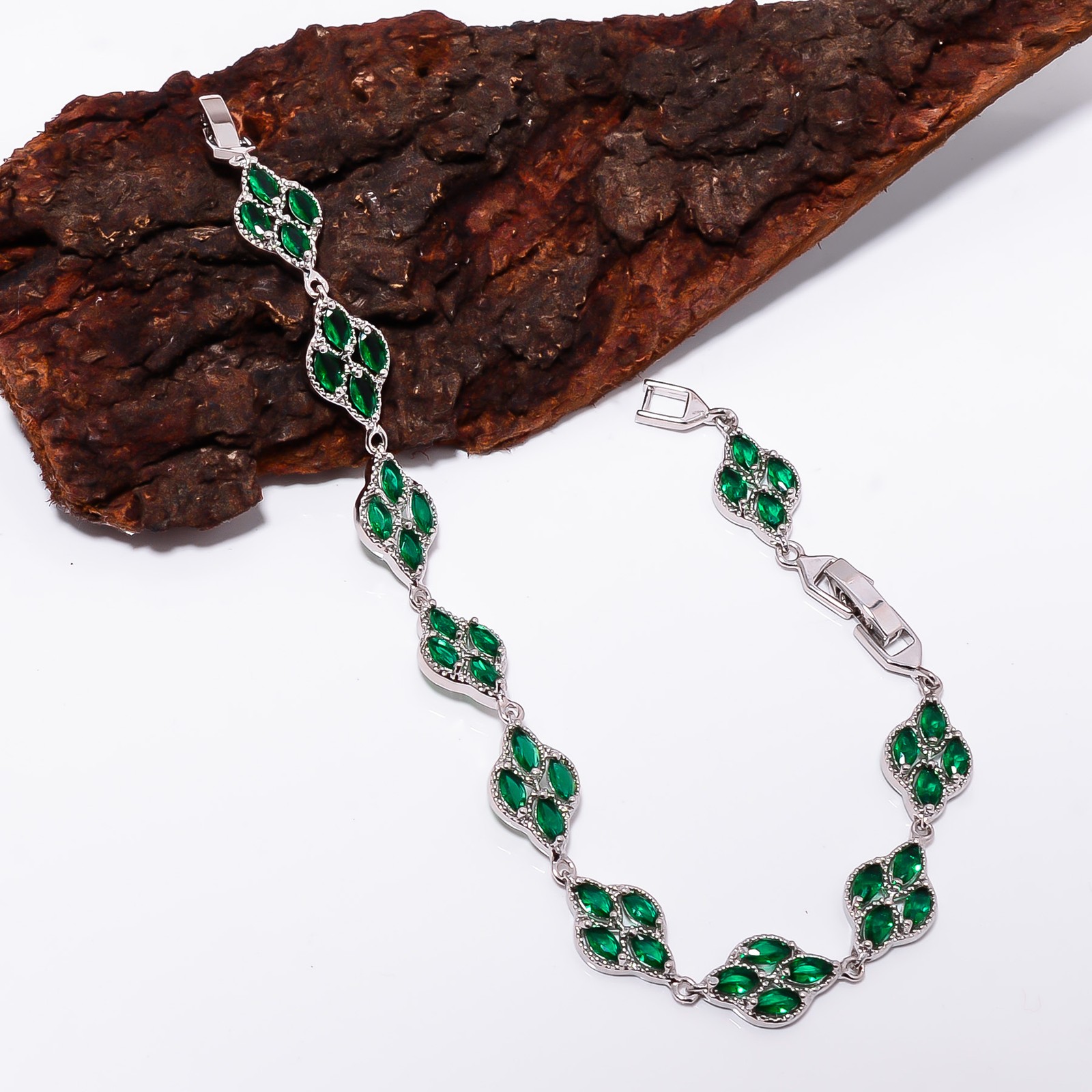 Chrome Diopside 925 Sterling Silver Adjustable Bracelet 7-8″ B130128