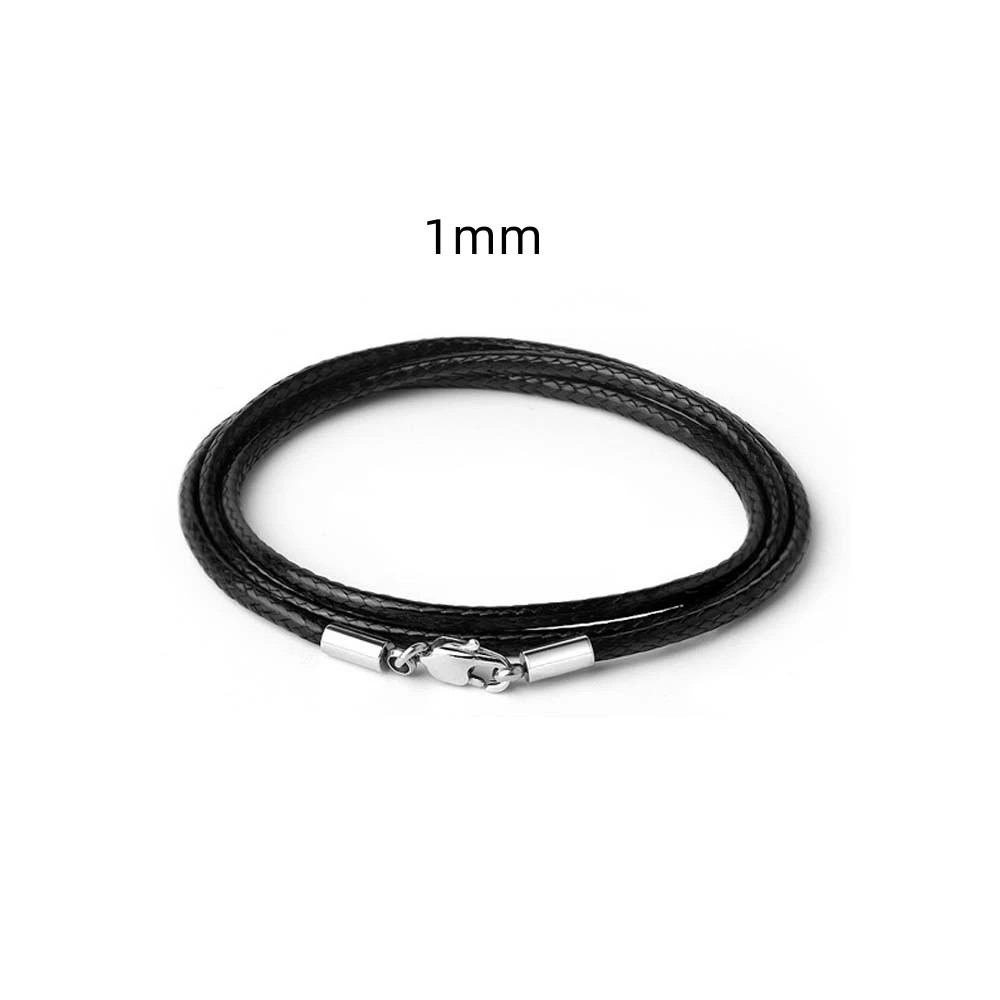 Waterproof Braided Leather Chain Cord Necklace with Stainless Steel Clasp